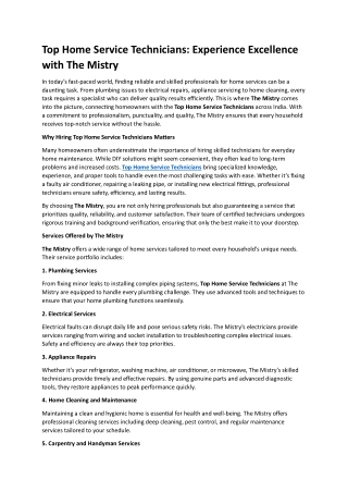 Top Home Service Technicians