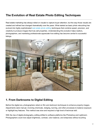 The Evolution of Real Estate Photo Editing Techniques