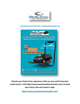 Limousine rental in Punta Cana | puntacanalimotransfer.com