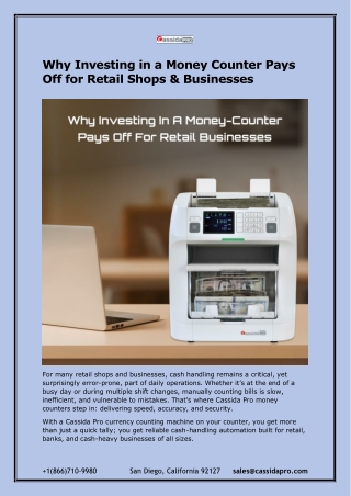 Why Investing in a Money Counter Pays Off for Retail Shops