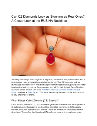 Can CZ Diamonds Look as Stunning as Real Ones? A Closer Look at the RUBINA Neckl