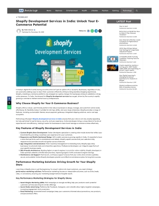 Shopify Development Services in India: Unlock Your E-Commerce Potential