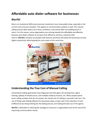 Affordable auto dialer software for businesses