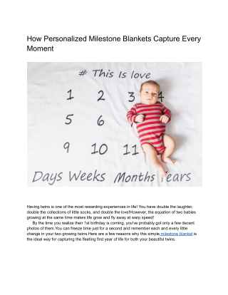 Milestone Blankets_ The Easiest Way to Celebrate Your Babies' First Year