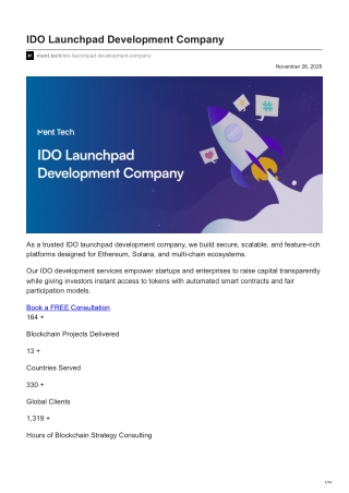 ment.tech-IDO Launchpad Development Company