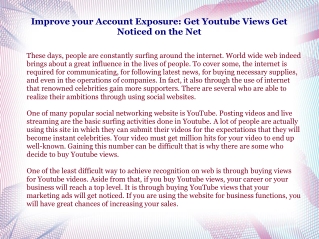 Improve your Account Exposure: Get Youtube Views Get Noticed