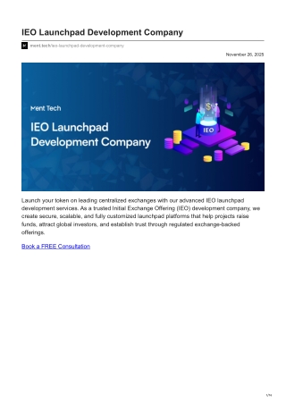 ment.tech-IEO Launchpad Development Company
