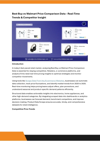 Best Buy vs Walmart Price Comparison Data
