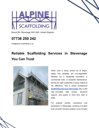 Alpine Scaffolding - PDF Sharing