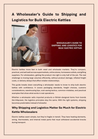 Smart Shipping Solutions for Bulk Electric Kettle Wholesalers