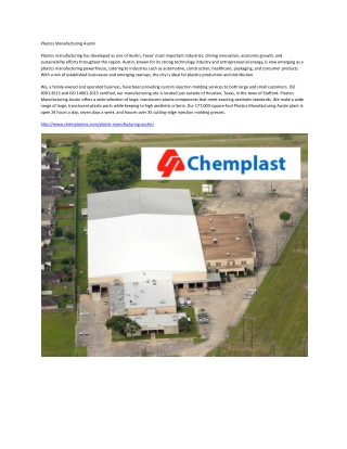 Plastics Manufacturing Austin