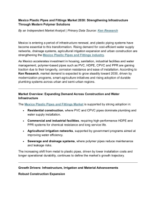 Stormwater Management & Flood Mitigation | Sample Report by Ken Research