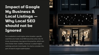 Impact of Google My Business & Local Listings — Why Local SEO should not be Igno