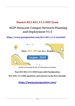 H12-841_V1.5-ENU HCIP-Datacom-Campus Network Planning and Deployment V1.5 PDF Questions