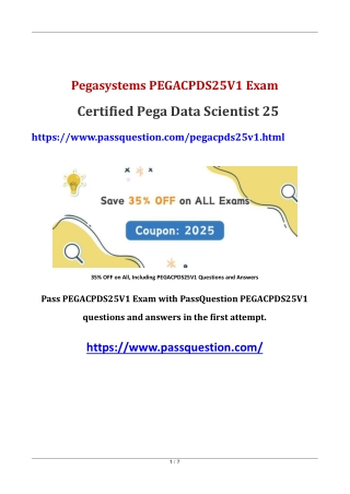 Certified Pega Data Scientist 25 PEGACPDS25V1 PDF Questions
