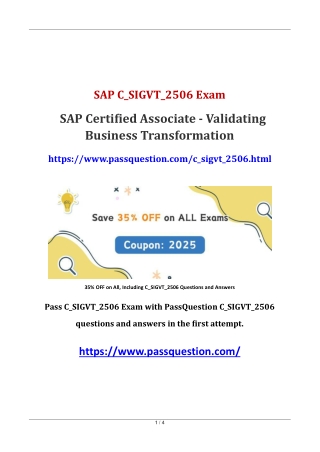 SAP Validating Business Transformation C_SIGVT_2506 PDF Questions