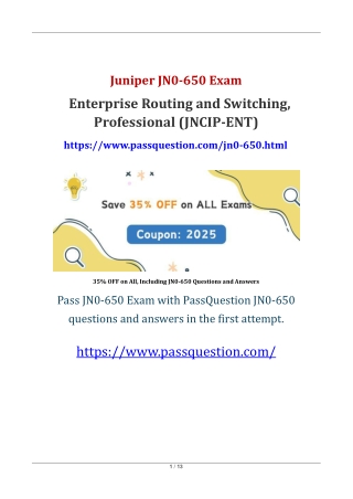 Juniper JNCIP-ENT JN0-650 Practice Test Questions