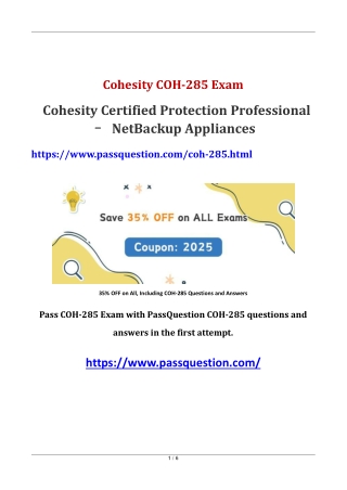 Cohesity CCPP NetBackup Appliances COH-285 PDF Questions