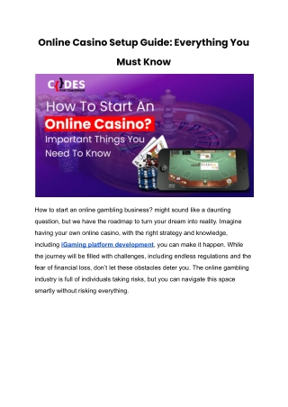 Online Casino Setup Guide Everything You Must Know
