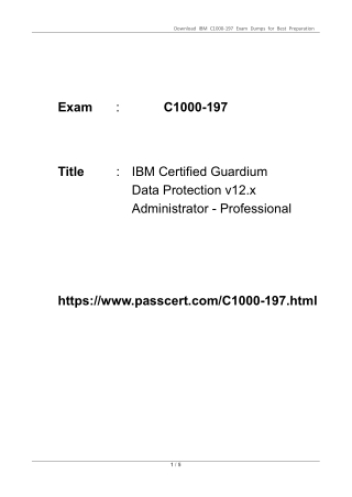 IBM Certified Guardium Data Protection C1000-197 Dumps