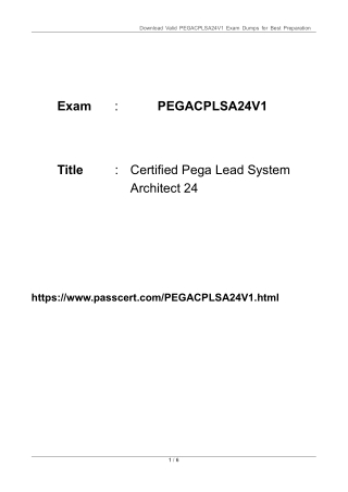PEGACPLSA24V1 Certified Pega Lead System Architect 24 Dumps