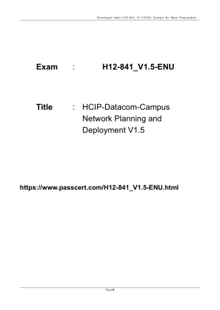 H12-841_V1.5-ENU HCIP-Datacom-Campus Network Planning and Deployment V1.5 Dumps