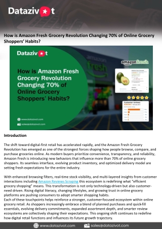 How is Amazon Fresh Grocery Revolution Changing 70% of Online Grocery Shoppers’ Habits