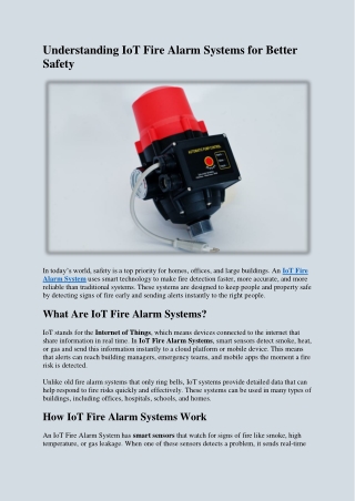 Understanding IoT Fire Alarm Systems for Better Safety