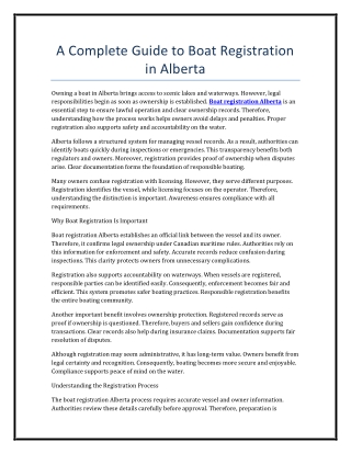 A Complete Guide to Boat Registration in Alberta