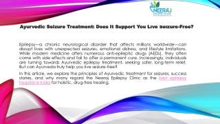Ayurvedic Seizure Treatment Does It Support You Live Seizure Free