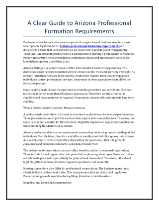 A Clear Guide to Arizona Professional Formation Requirements