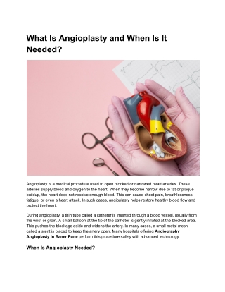 What Is Angioplasty and When Is It Needed