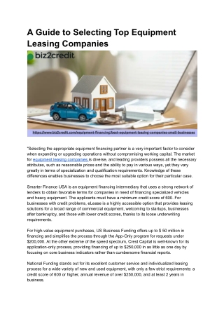 Specialized Equipment Leasing Options for Every Business Need