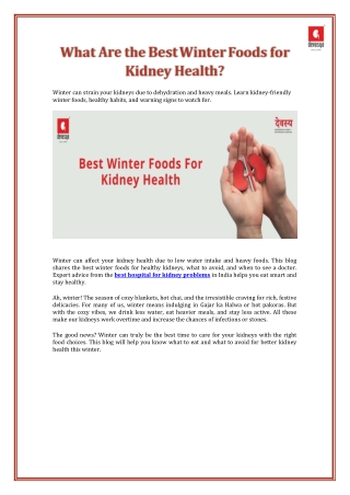 What Are the Best Winter Foods for Kidney Health