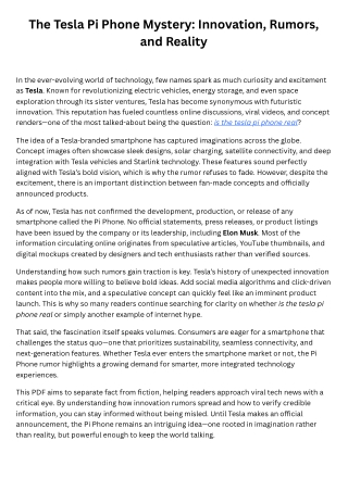 The Tesla Pi Phone Mystery Innovation, Rumors, and Reality