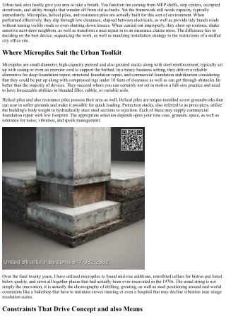 Micropile Installation Techniques for Congested Urban Commercial Sites