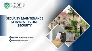 Security Maintenance Services – Ezone Security