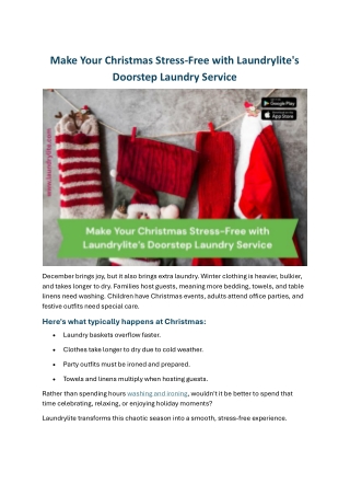 Make Your Christmas Stress-Free with Laundrylite's Doorstep Laundry Service