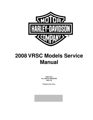 2008 Harley Davidson V-Rod Night Rod Service Repair Manual Instant Download