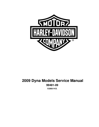 2009 Harley Davidson Dyna Service Repair Manual Instant Download