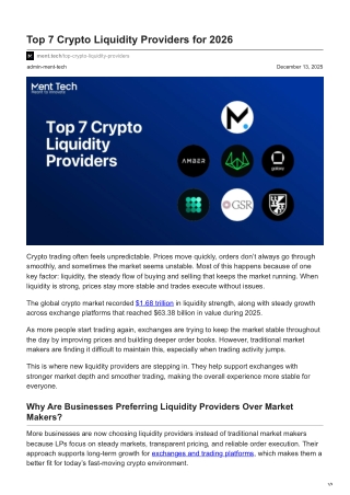 ment.tech-Top 7 Crypto Liquidity Providers for 2026