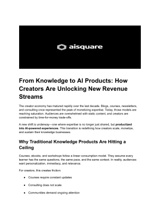 From Knowledge to AI Products_ How Creators Are Unlocking New Revenue Streams