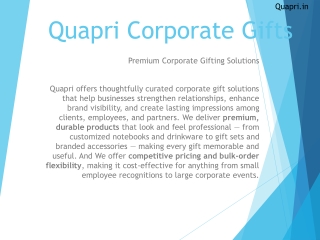 Quapri Corporate Gifts Page Presentation PDF