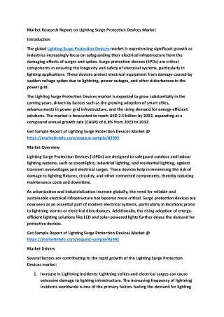 Lighting Surge Protection Devices Market Research report 2032