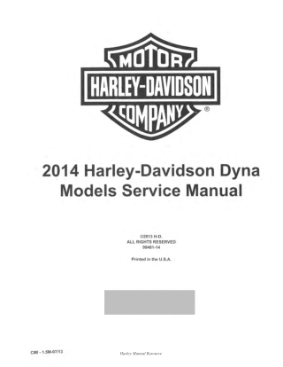 2014 Harley Davidson Dyna Service Repair Manual Instant Download