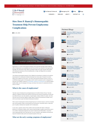 How Does P. Banerji’s Homoeopathic Treatment Help Prevent Emphysema Complications