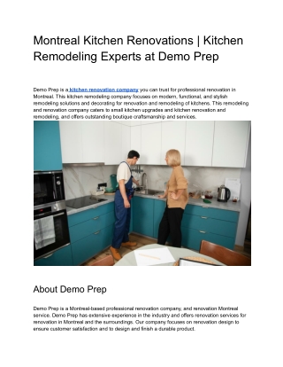 Montreal Kitchen Renovations _ Kitchen Remodeling Experts at Demo Prep