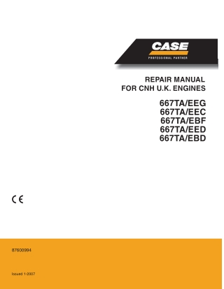 CASE CNH 667TAEEG 667TAEEC 667TAEBF 667TAEED 667TAEBD Engines Service Repair Manual Instant Download (Part Number 876009