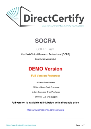 CCRP Practice Test Questions Answers