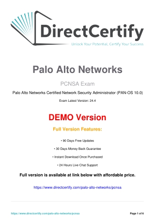 PCNSA Practice Test Questions Answers